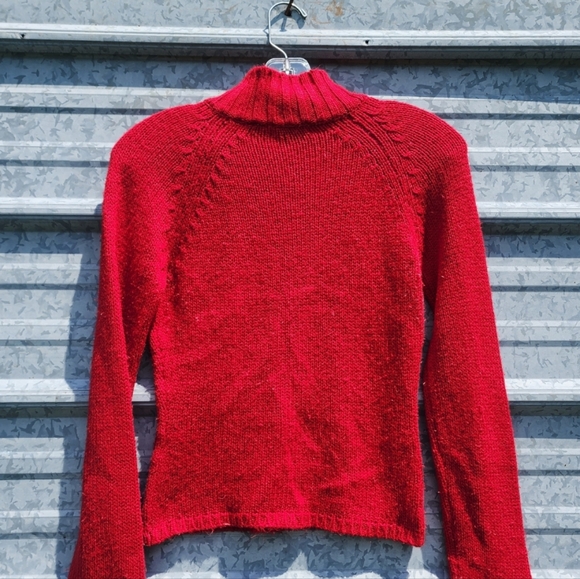 VINTAGE Zippered Turtleneck Braided Knit Energie Sweater - Picture 14 of 15